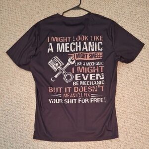 SHEIN Black Graphic Tee with Mechanic Print